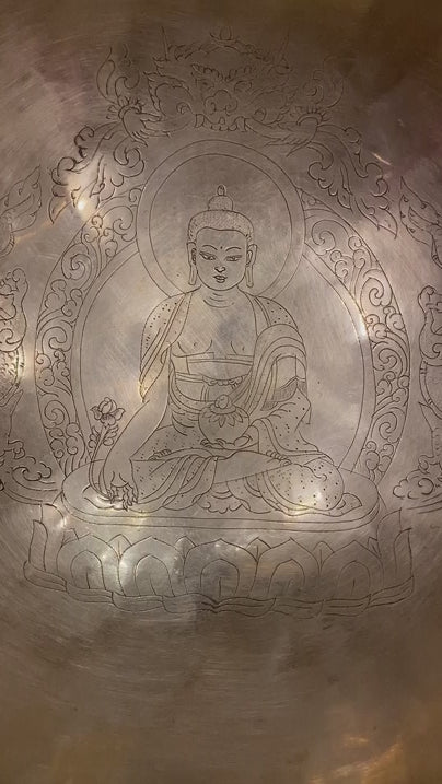 Shakyamuni Bowl Carved Singing Bowl for sound healing.
