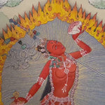 Vajrayana Buddhist Vajrayogini painting with lineage masters and tantric symbolism