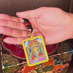 Zambala Ghau Thangka hand painted Tibetan wealth deity miniature artwork 