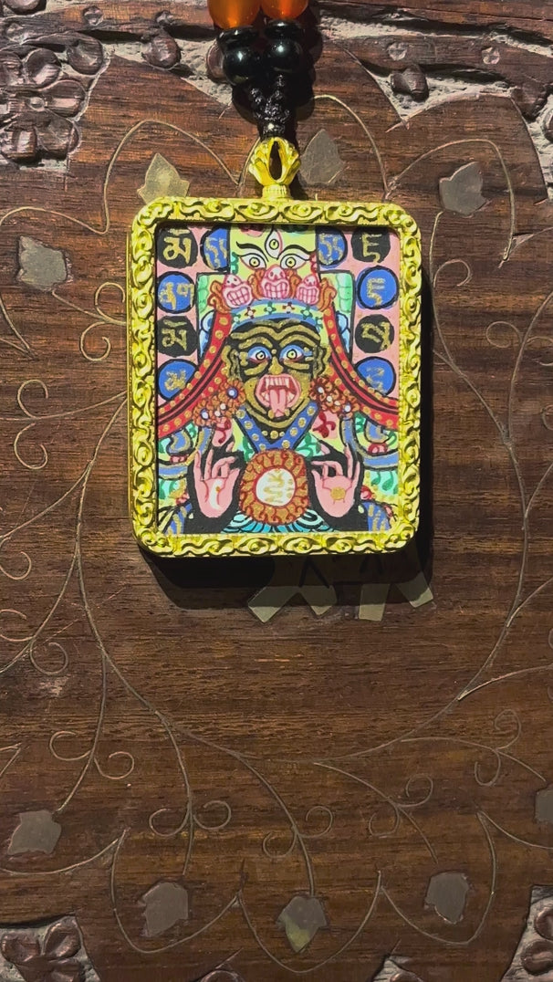 Zhaji Lhamo Ghau thangka Tibetan protector deity painting