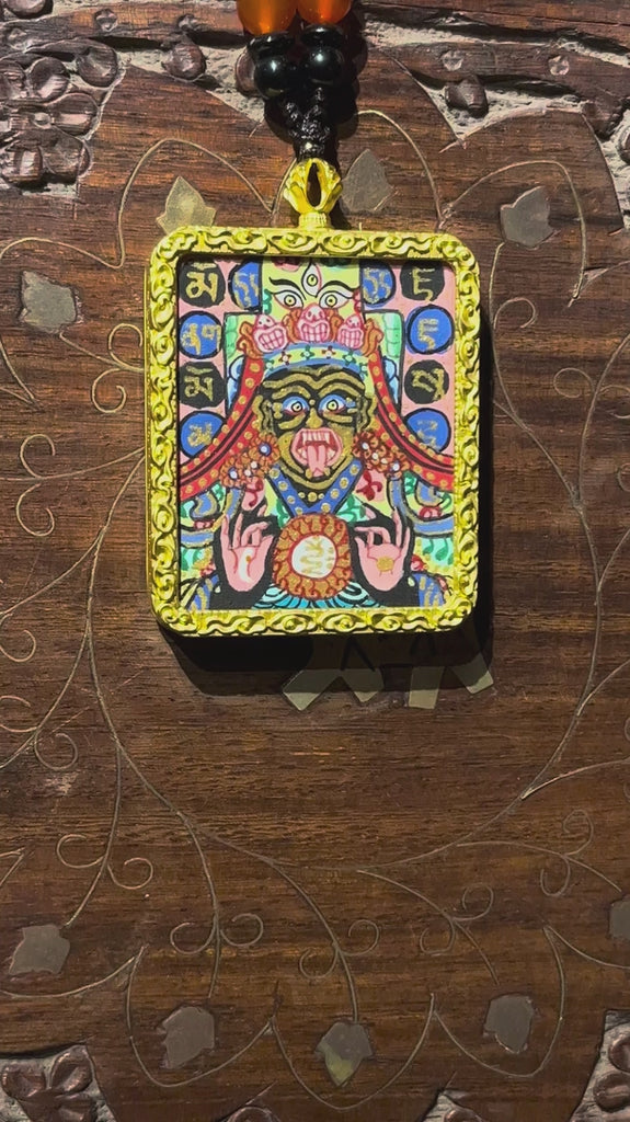 Zhaji Lhamo Ghau thangka Tibetan protector deity painting