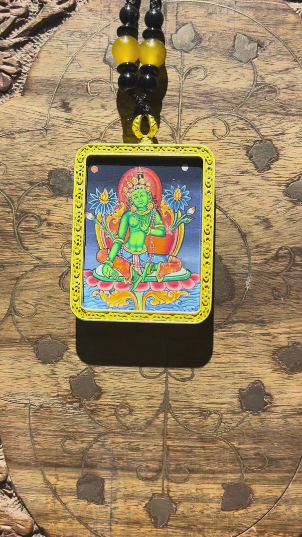 Green Tara compassion deity thangka traditional Himalayan art