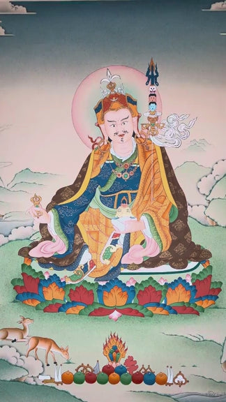 sacred himalayan guru rinpoche thangka painting
