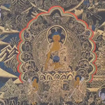 buddha life story black gold thangka art