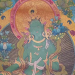 green tara thangka for meditation altar decor