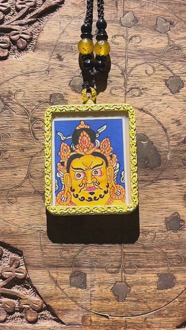 Zambala Ghau Thangka Tibetan wealth deity miniature artwork from Nepal