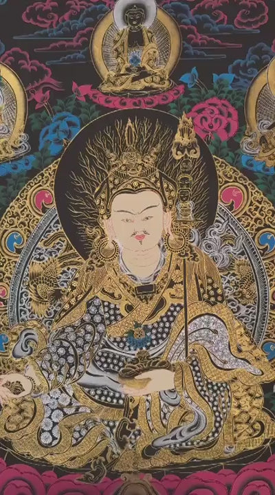 handmade padmasambhava thangka for meditation altar