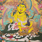 Five Singh Zambhala thangka with Yellow Zambhala riding snow lion