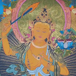 hand painted manjushri buddhist thangka for altar decor