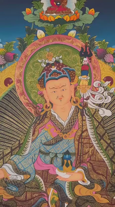 guru rinpoche thangka painting handmade in nepal
