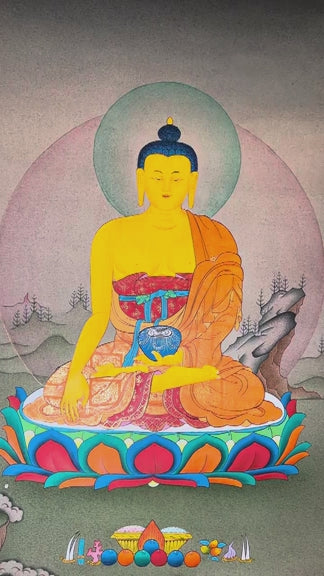 sacred himalayan shakyamuni buddha thangka art