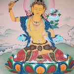 sacred himalayan manjushri painting with wisdom sword