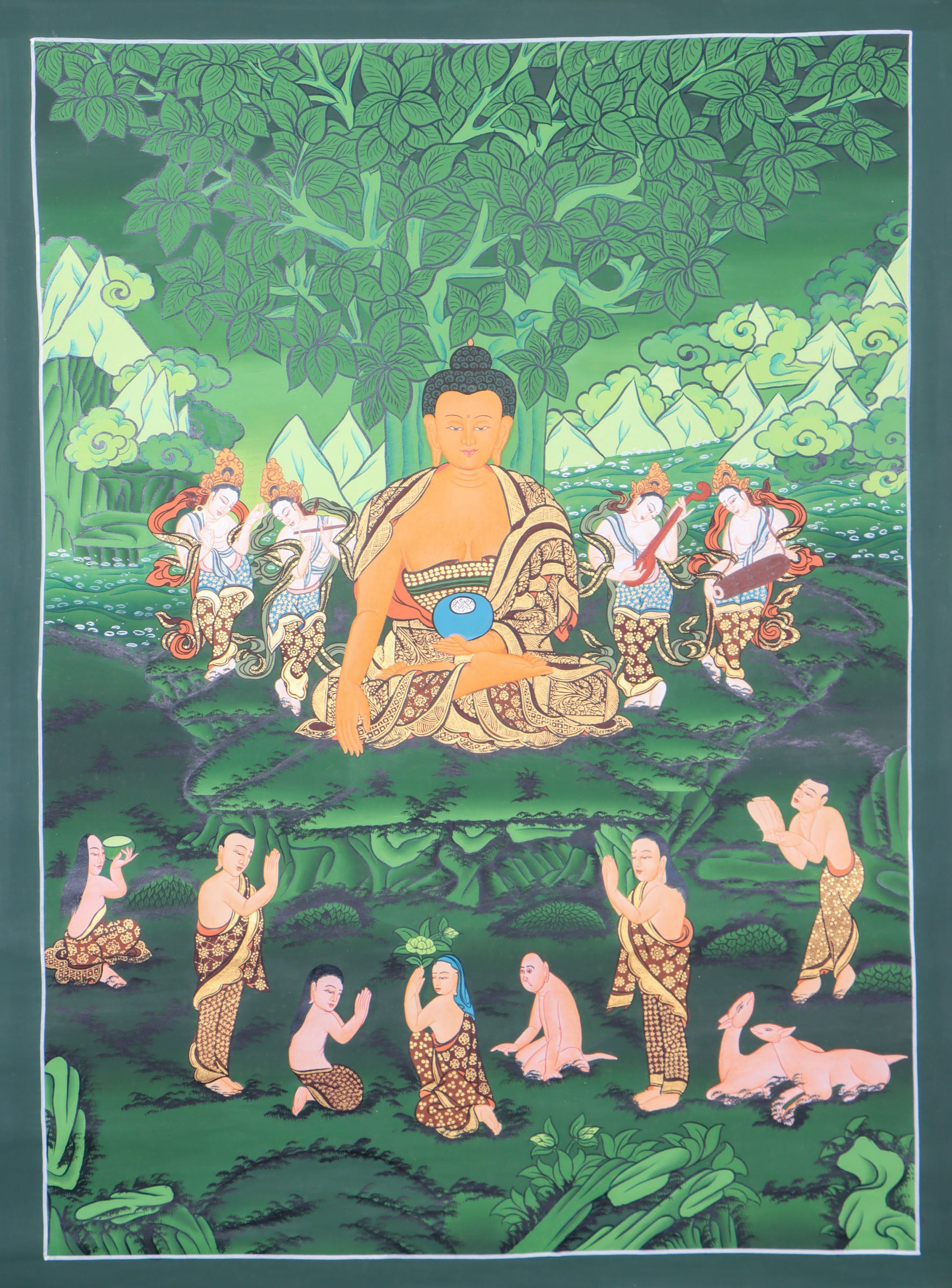 Shakyamuni Buddha Thangka for meditation, devotion, and spiritual practice. 