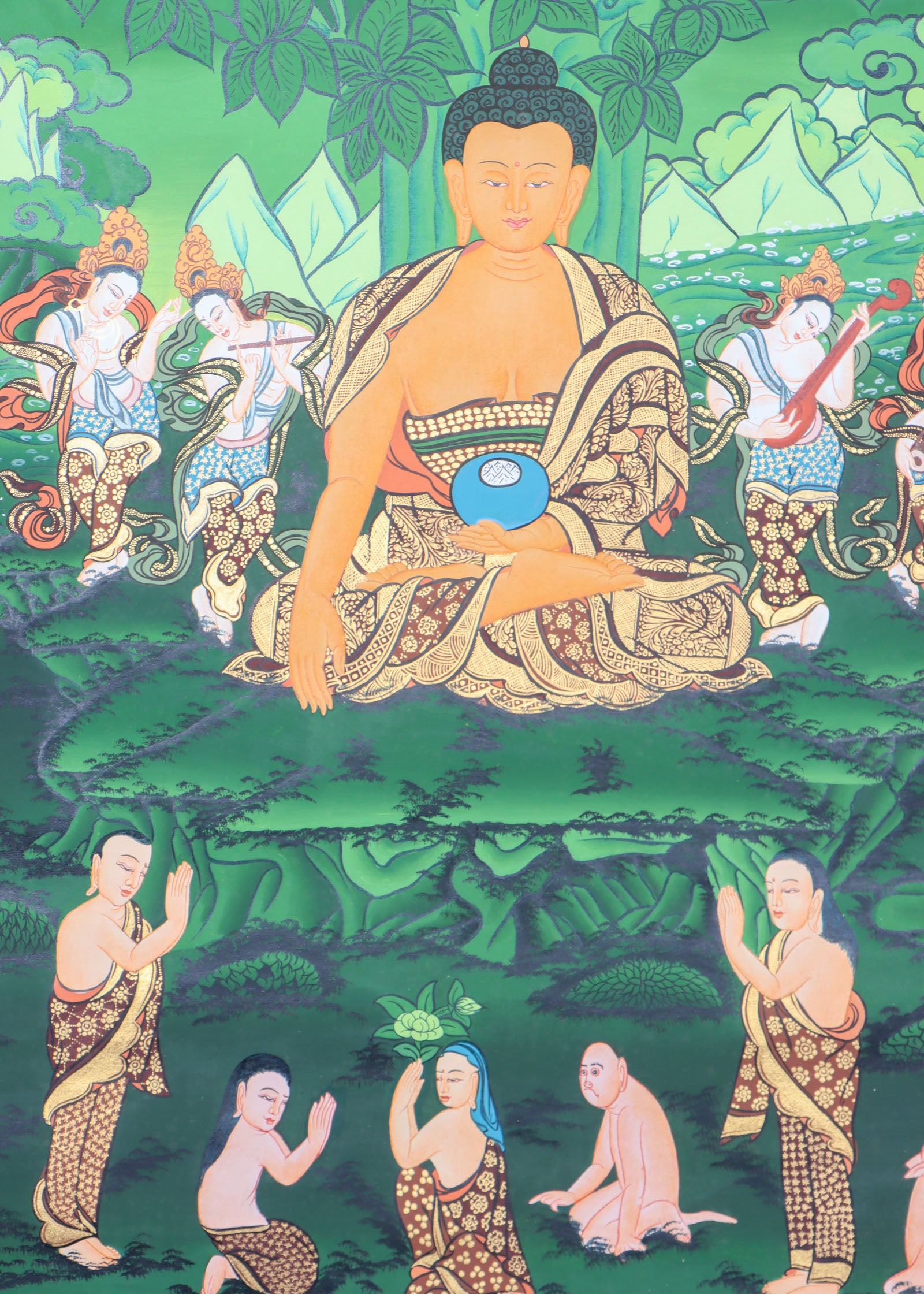 Shakyamuni Buddha Thangka for meditation, devotion, and spiritual practice.