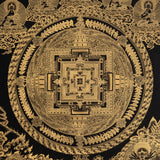 Golden Kalachakra Mandala Thangka - Tibetan Painting