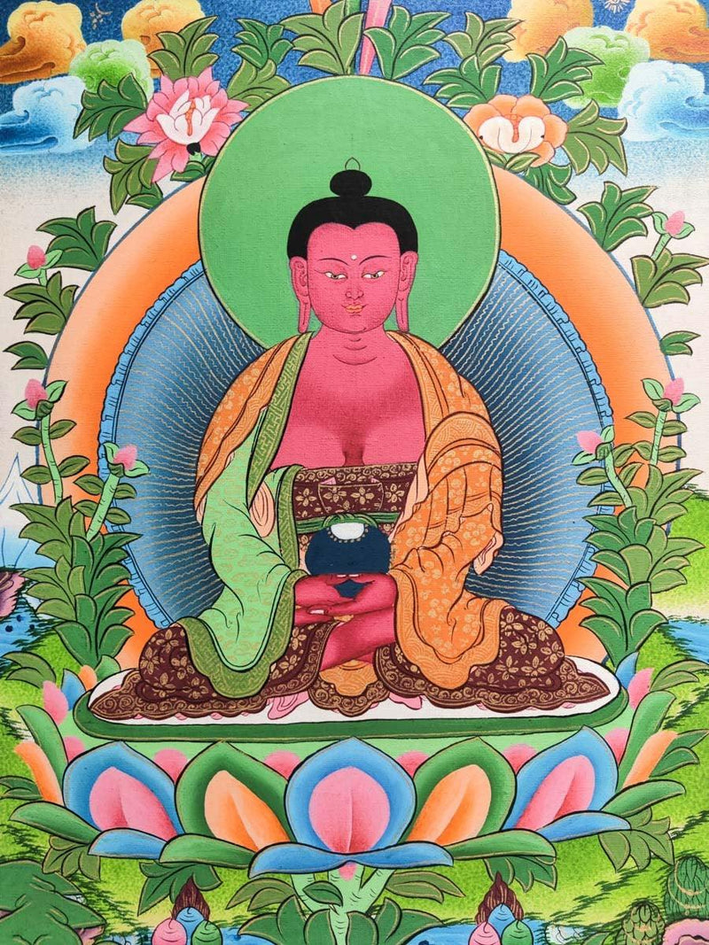 Handmade Amitabha Buddha Thangka Painting - Himalayas Shop