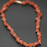 Red Jasper crystal chips necklace handmade originally in Nepal