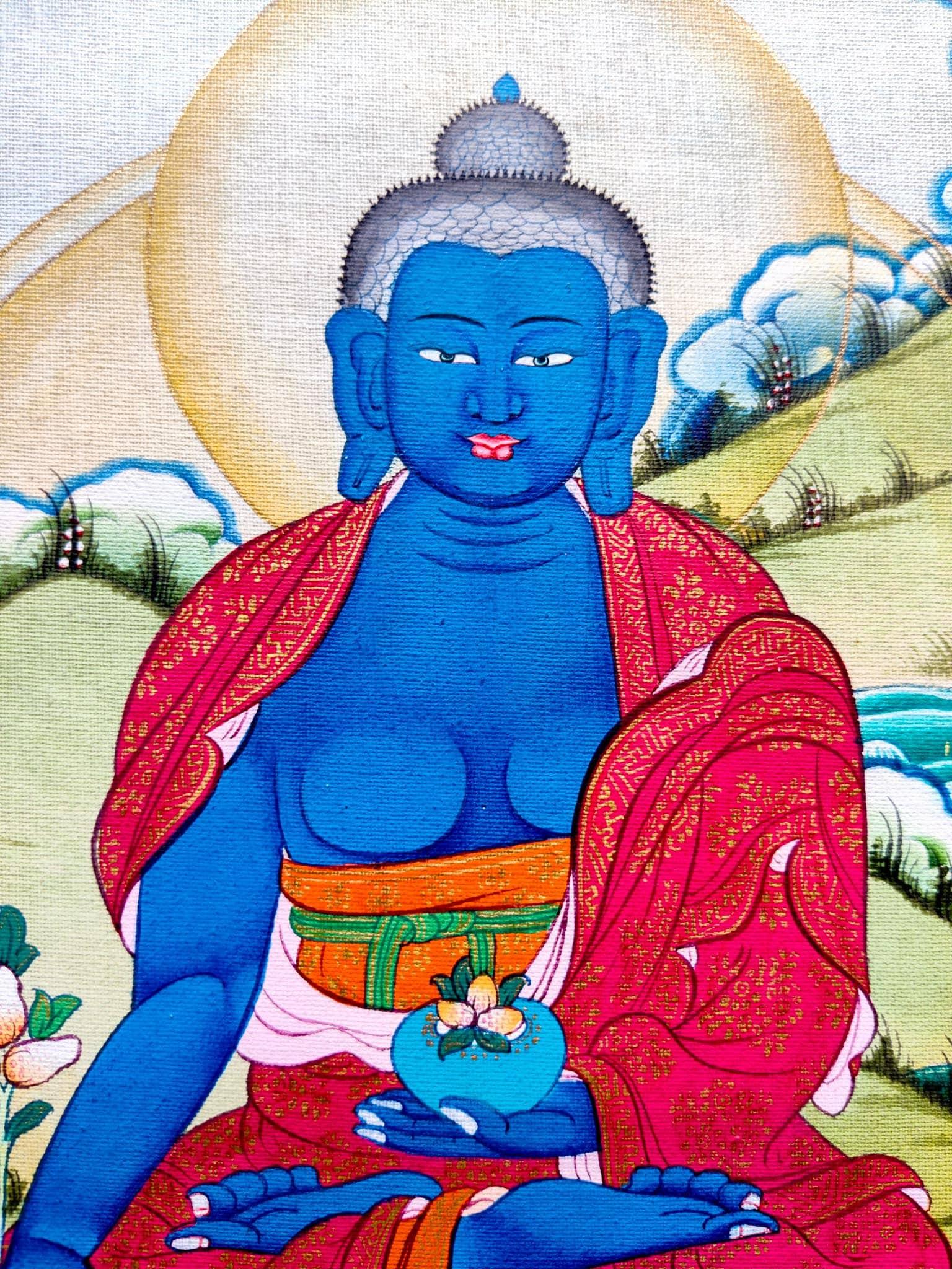 Blue Healing Buddha (Bhaisajyaguru Art)