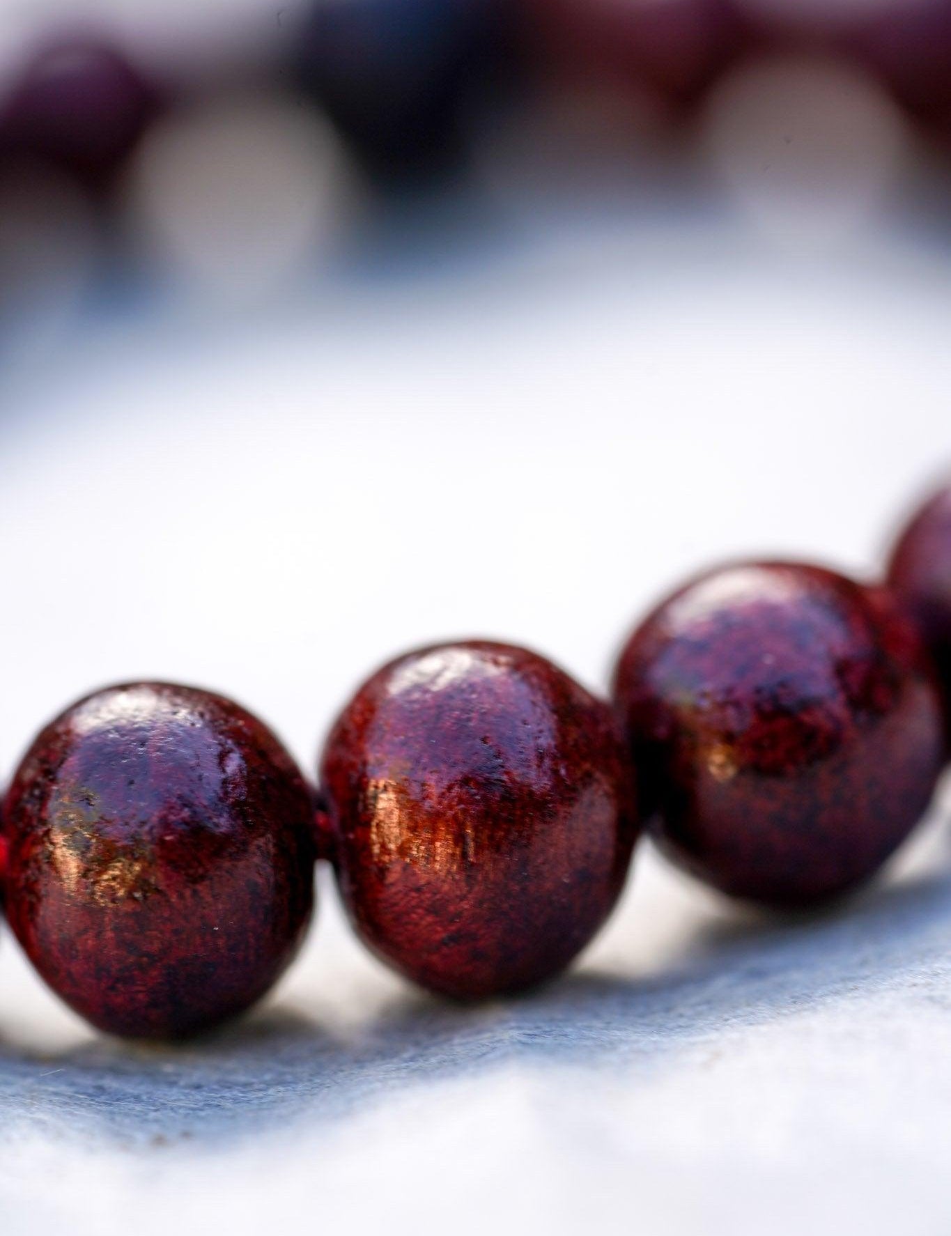 Rose Wood Bracelet - 6mm to 8 mm Adjustable Bead Bracelet for Men and Women