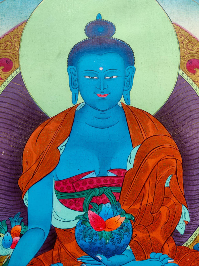 Blue Healing Buddha (Bhaisajyaguru Art)