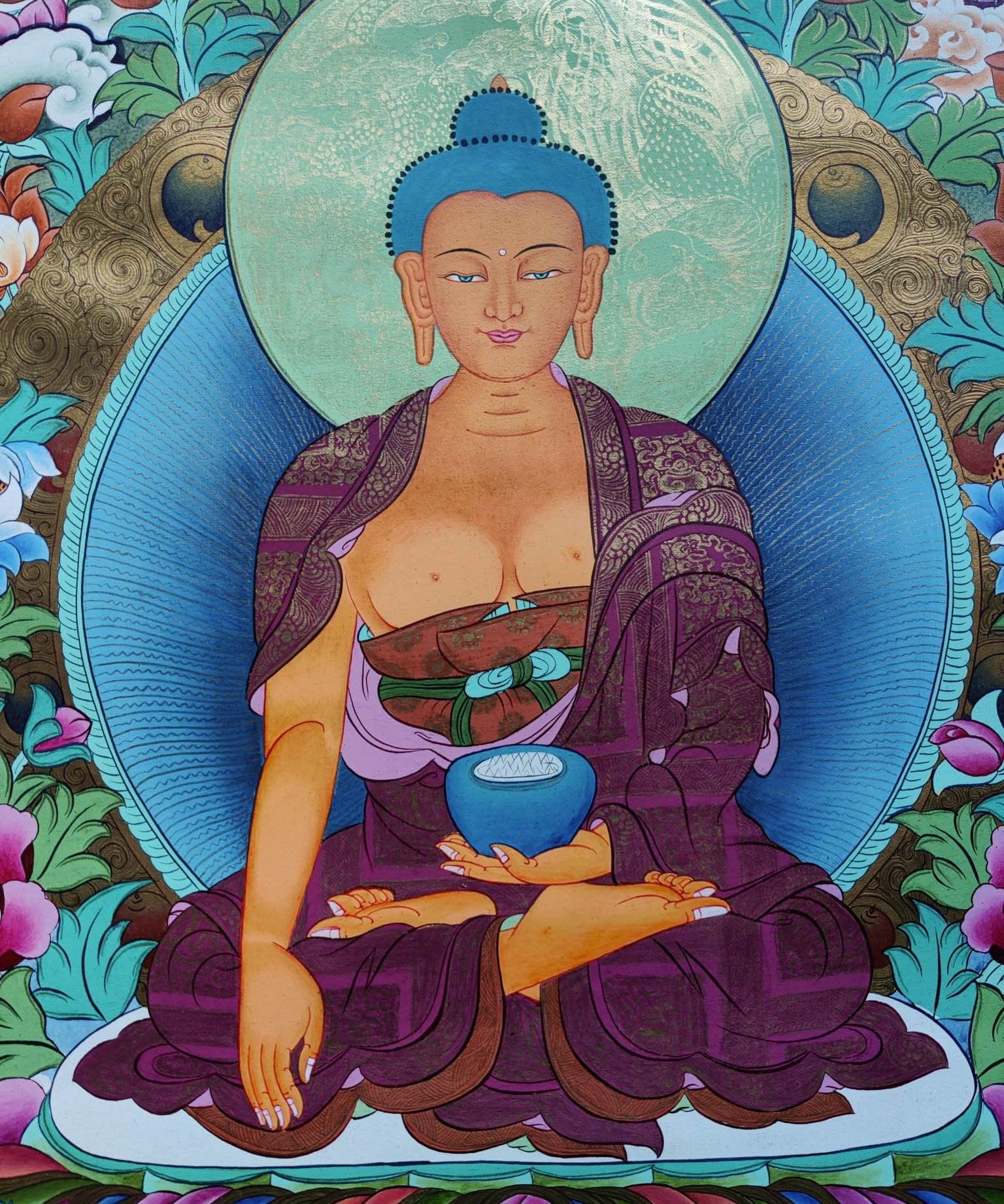 Beautiful Thangka Painting of Shakyamuni Buddha