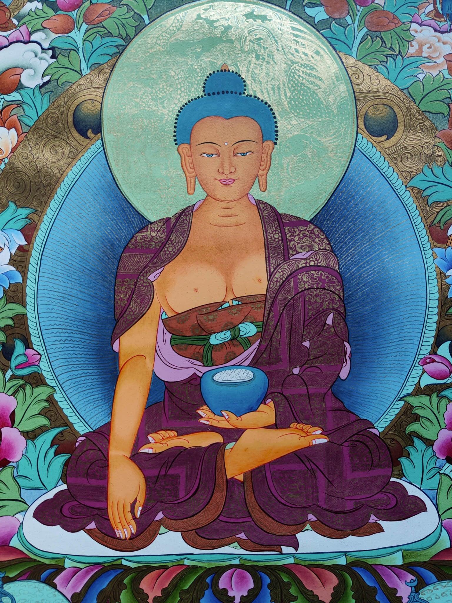 Beautiful Thangka Painting of Shakyamuni Buddha
