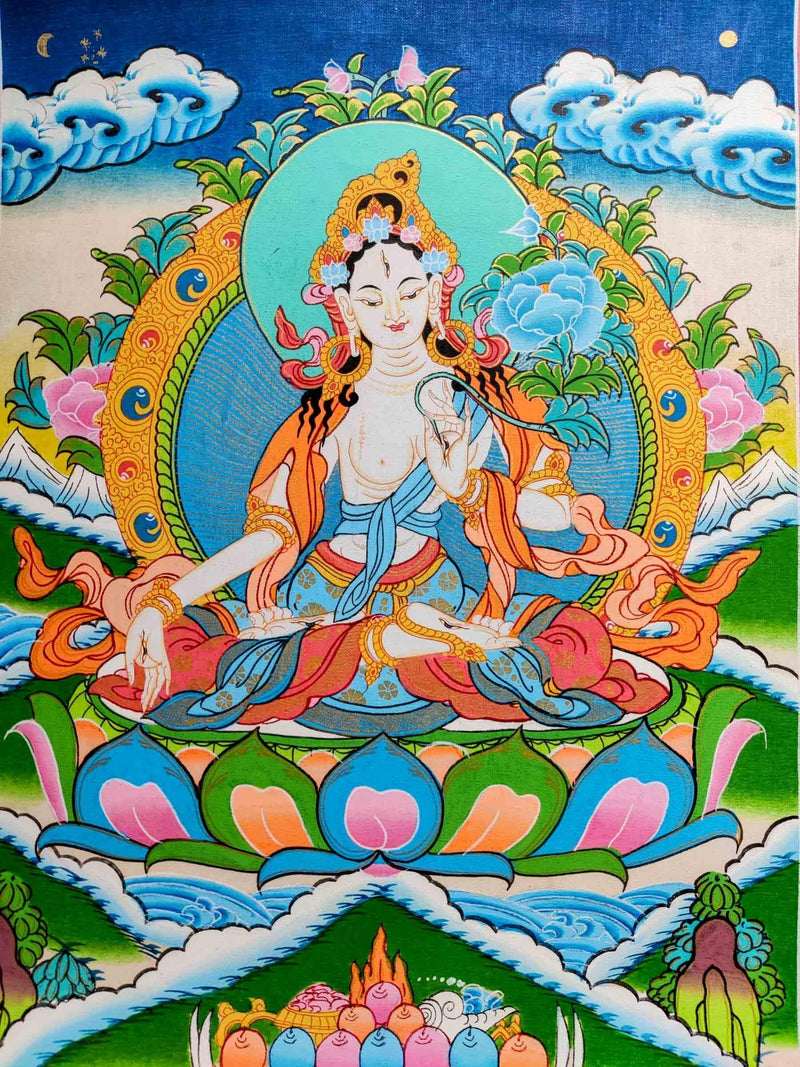 White Tara Thangka art from Nepal at best price 