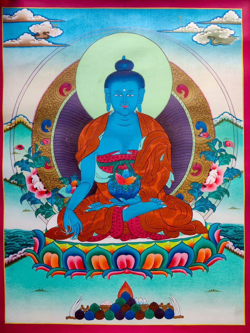 Blue Healing Buddha (Bhaisajyaguru Art)