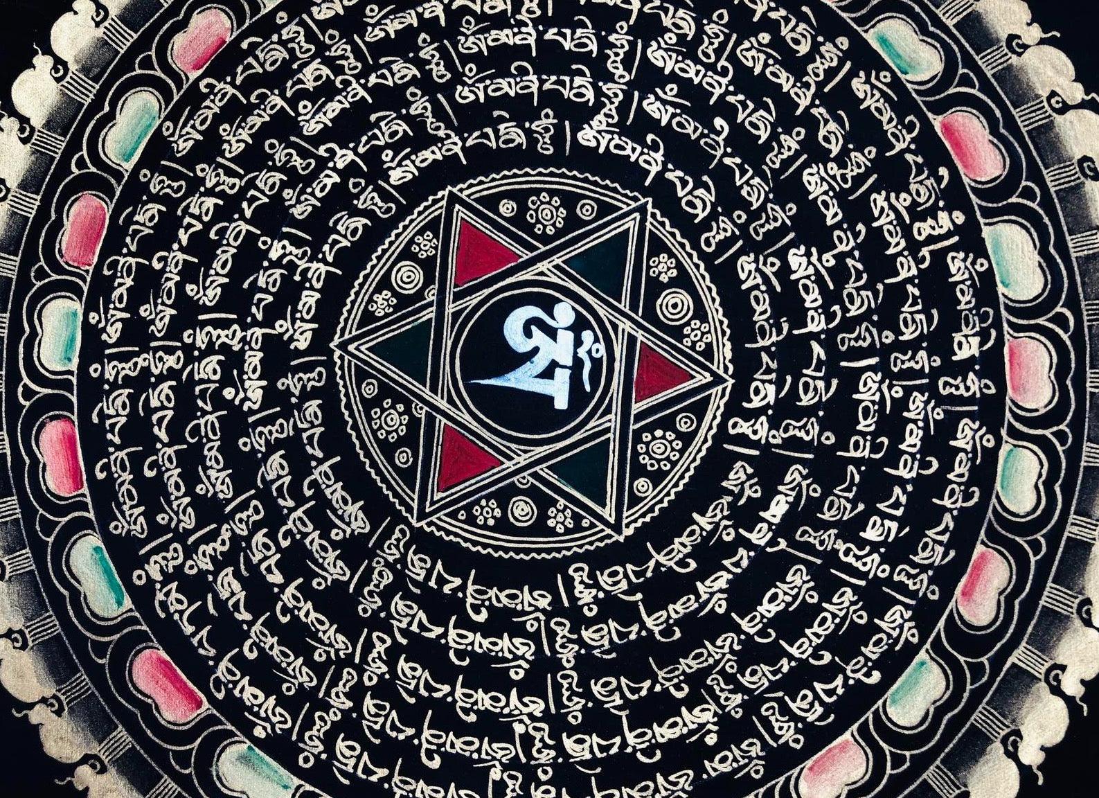 OM mandala wall art Thangka painting