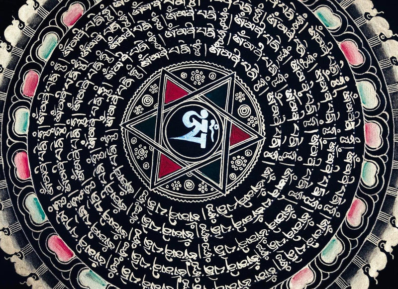 OM mandala wall art Thangka painting