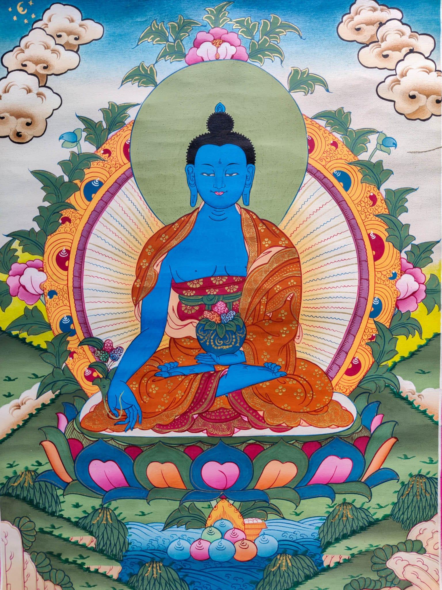 Bhaisajyaguru Buddha Thangka Painting