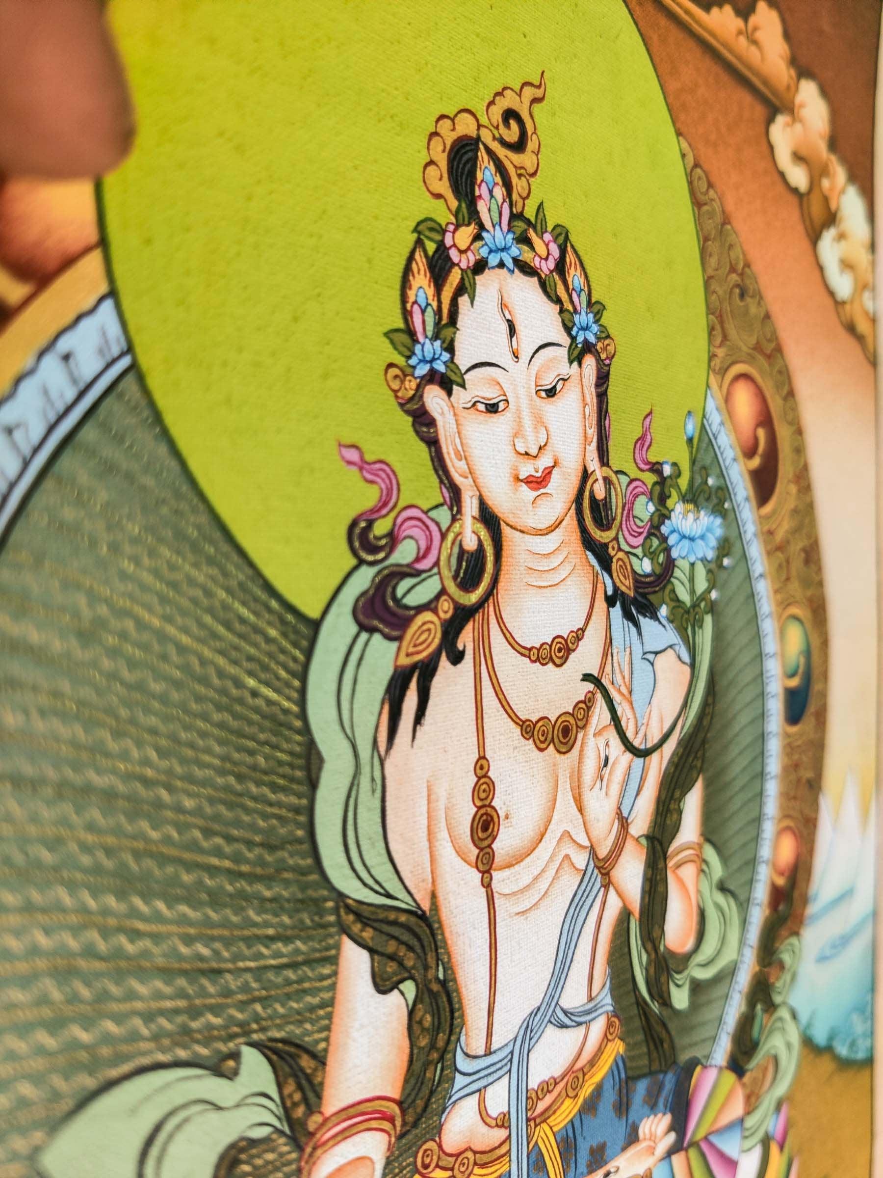 White Tara - Dolma Thangka Painting