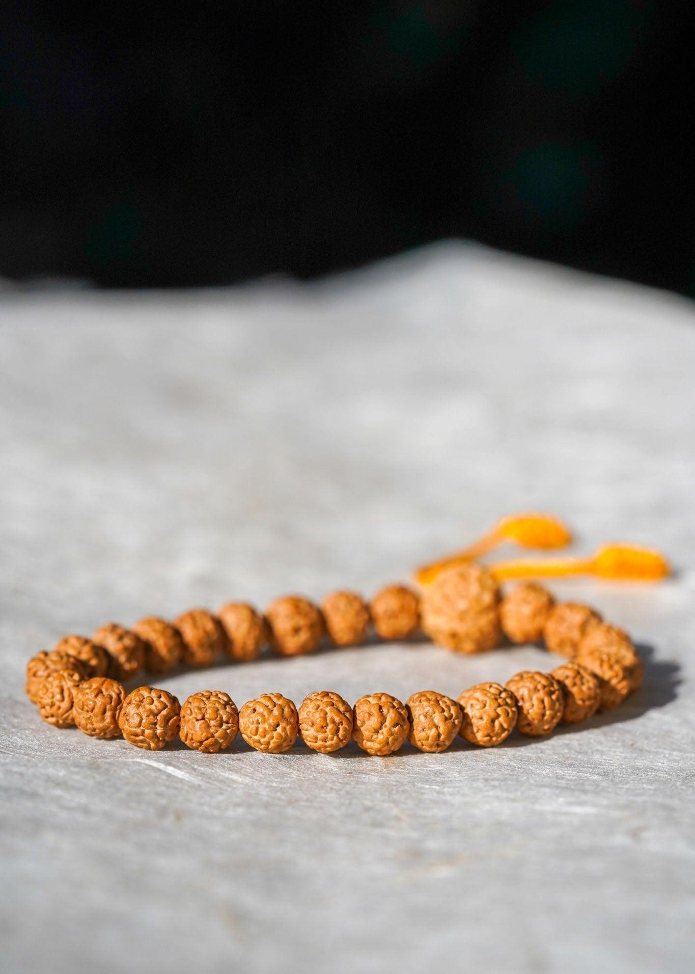 Natural Rudraksha Bead Bracelet - Unisex Bracelet for Spiritual and Yoga Person - Meditation & Healing wrist mala from Himalayas | Shiva