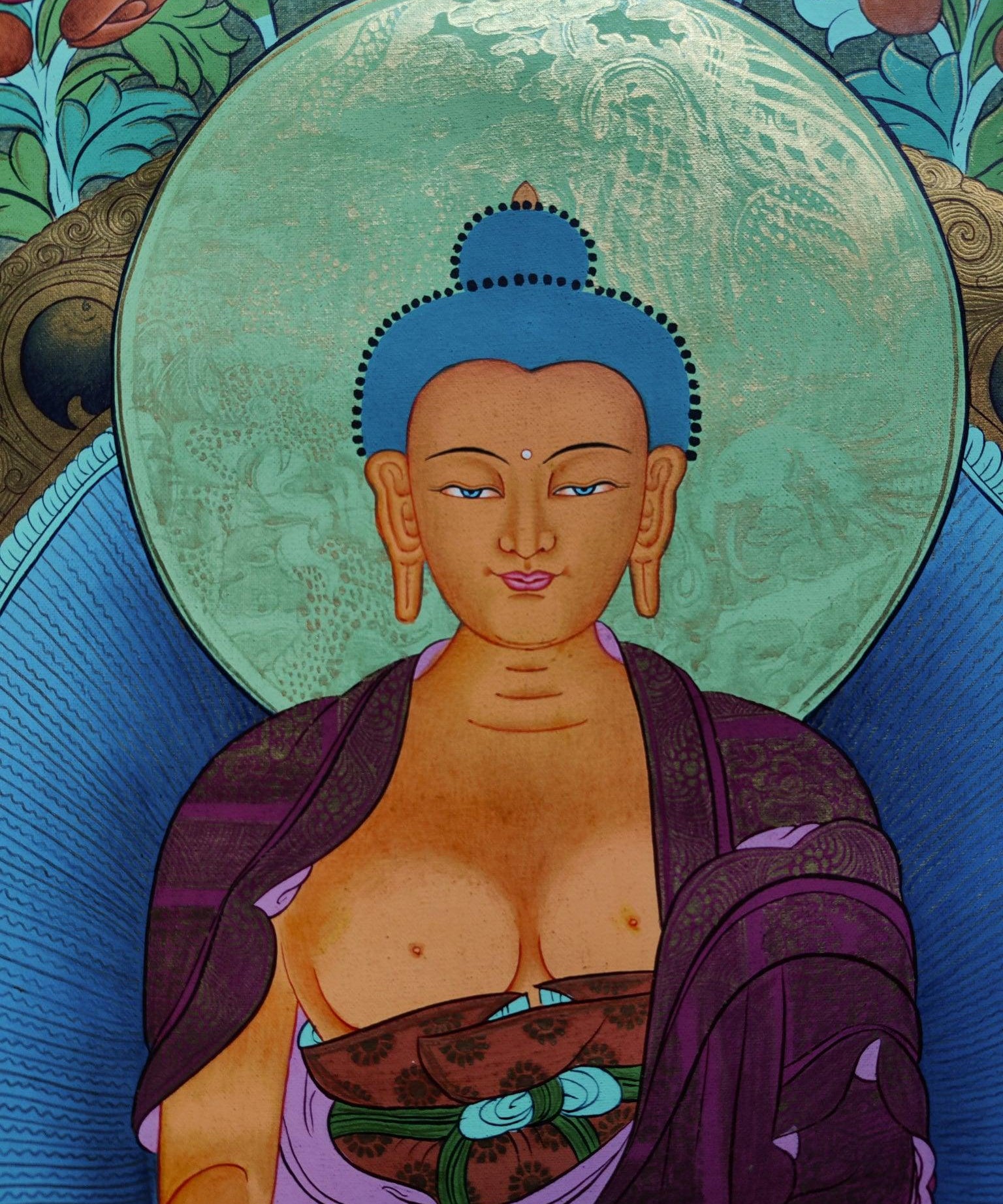 Beautiful Thangka Painting of Shakyamuni Buddha