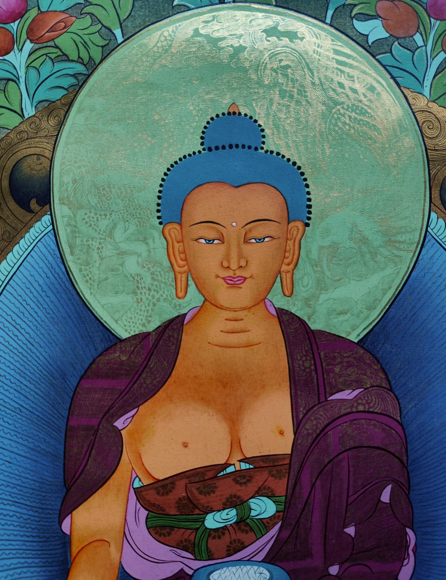 Beautiful Thangka Painting of Shakyamuni Buddha