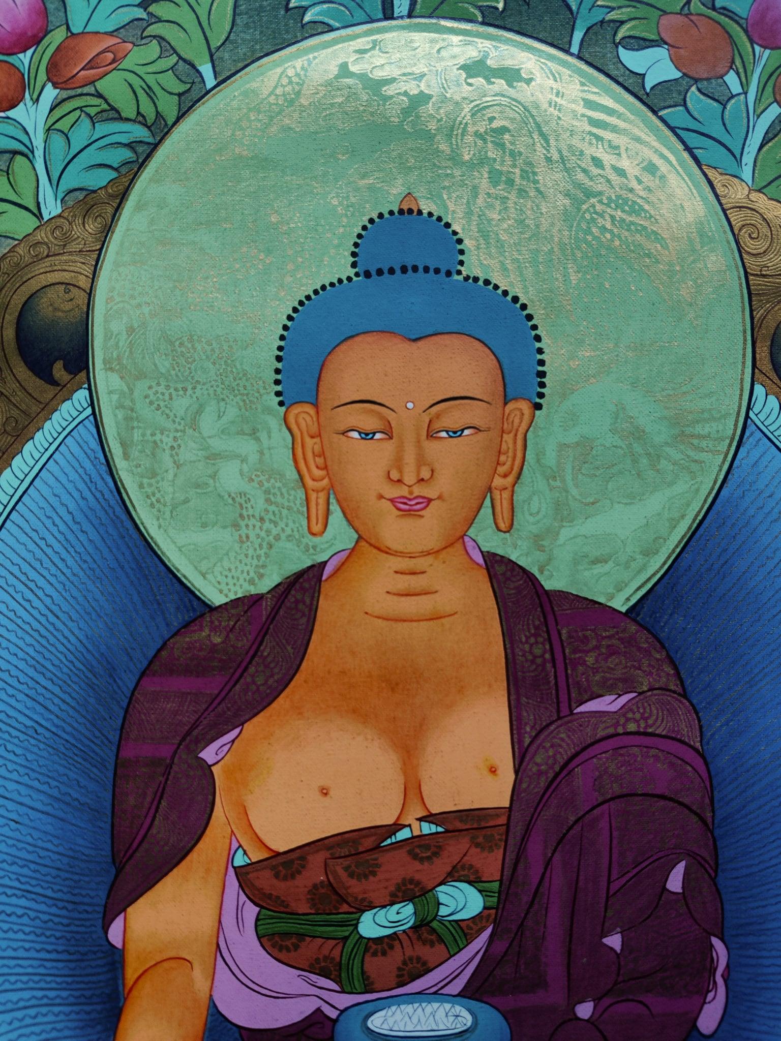 Beautiful Thangka Painting of Shakyamuni Buddha
