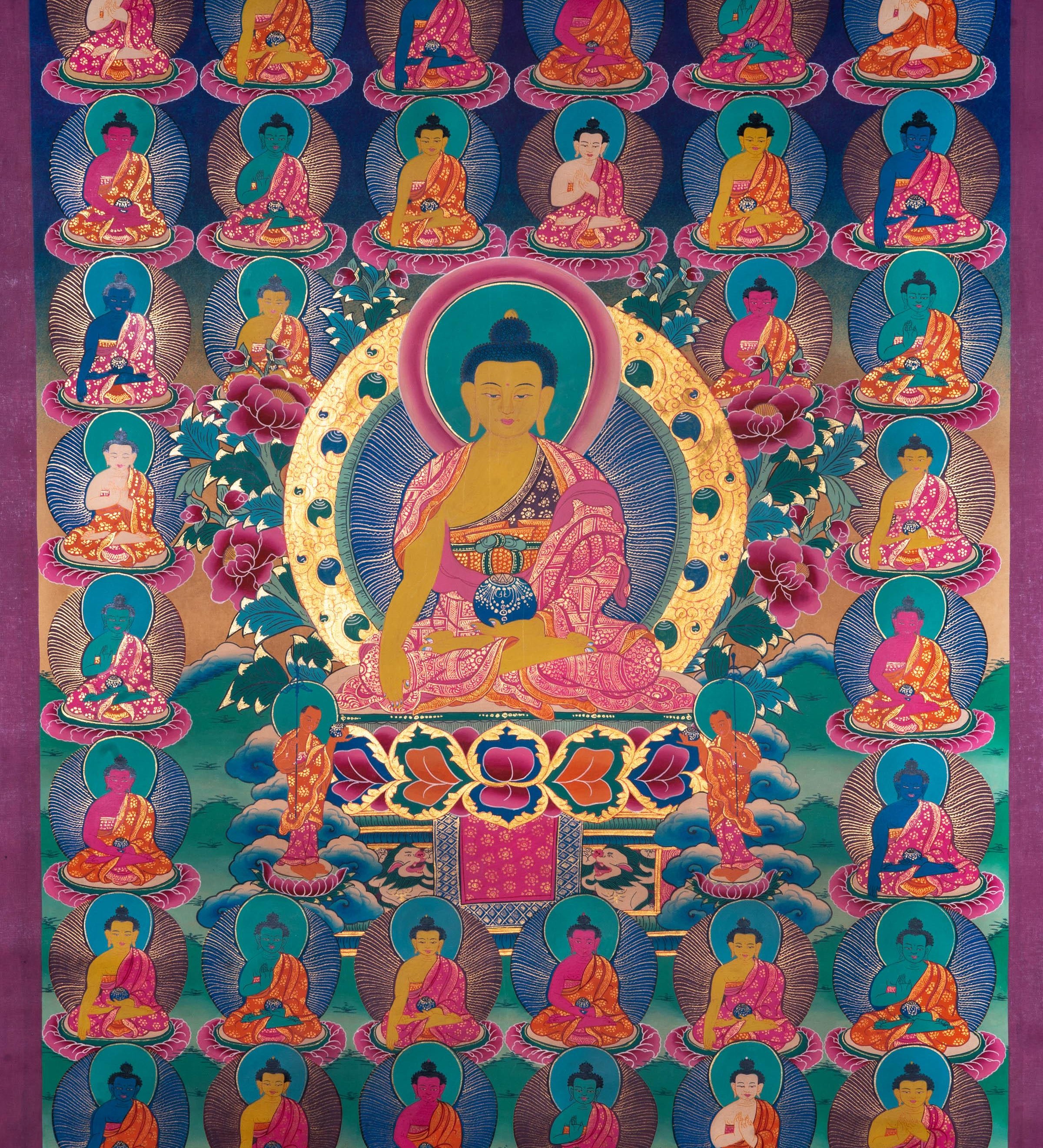 Handmade 35 Buddha Thangka Painting - Himalayas Shop