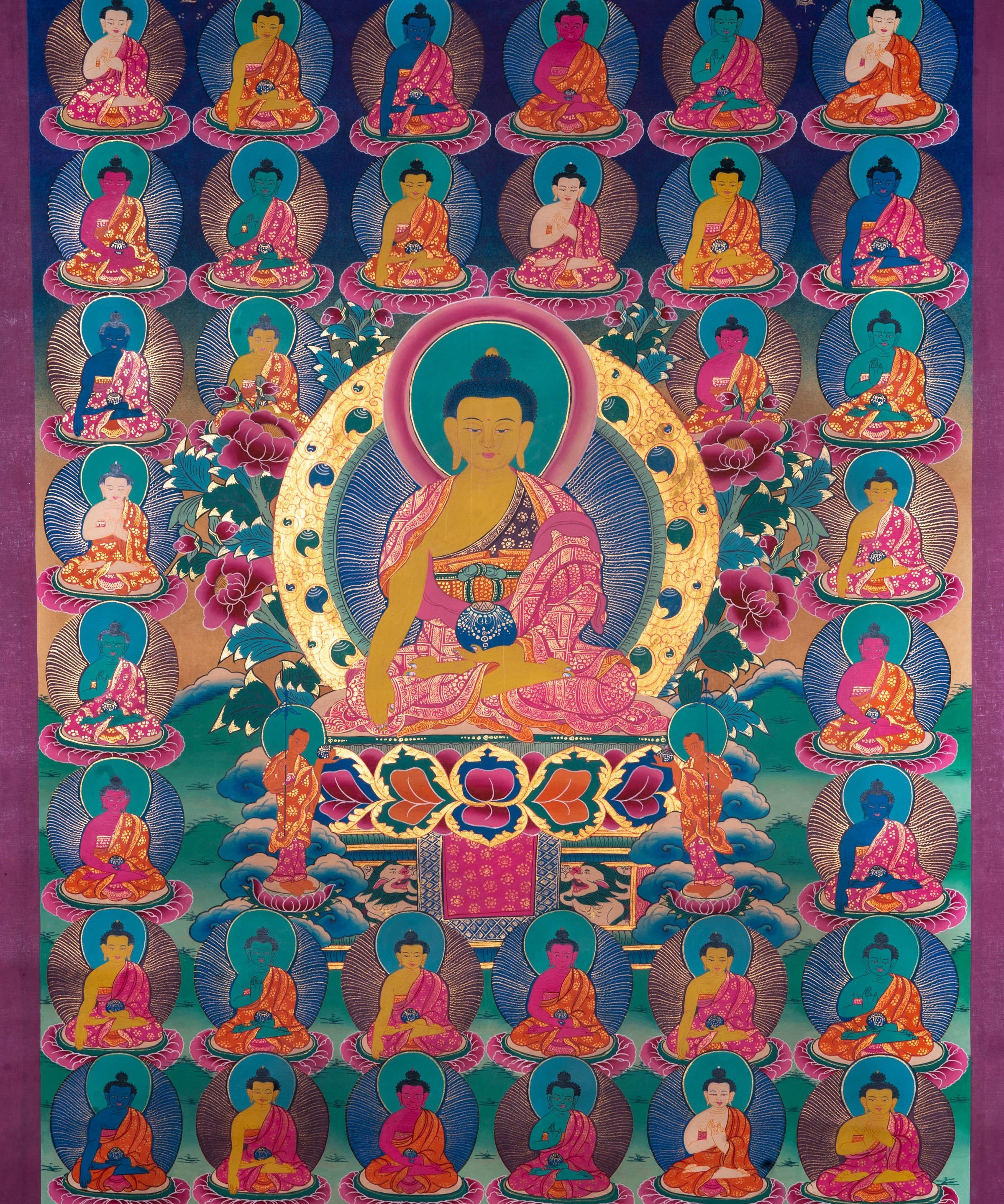 Handmade 35 Buddha Thangka Painting - Himalayas Shop