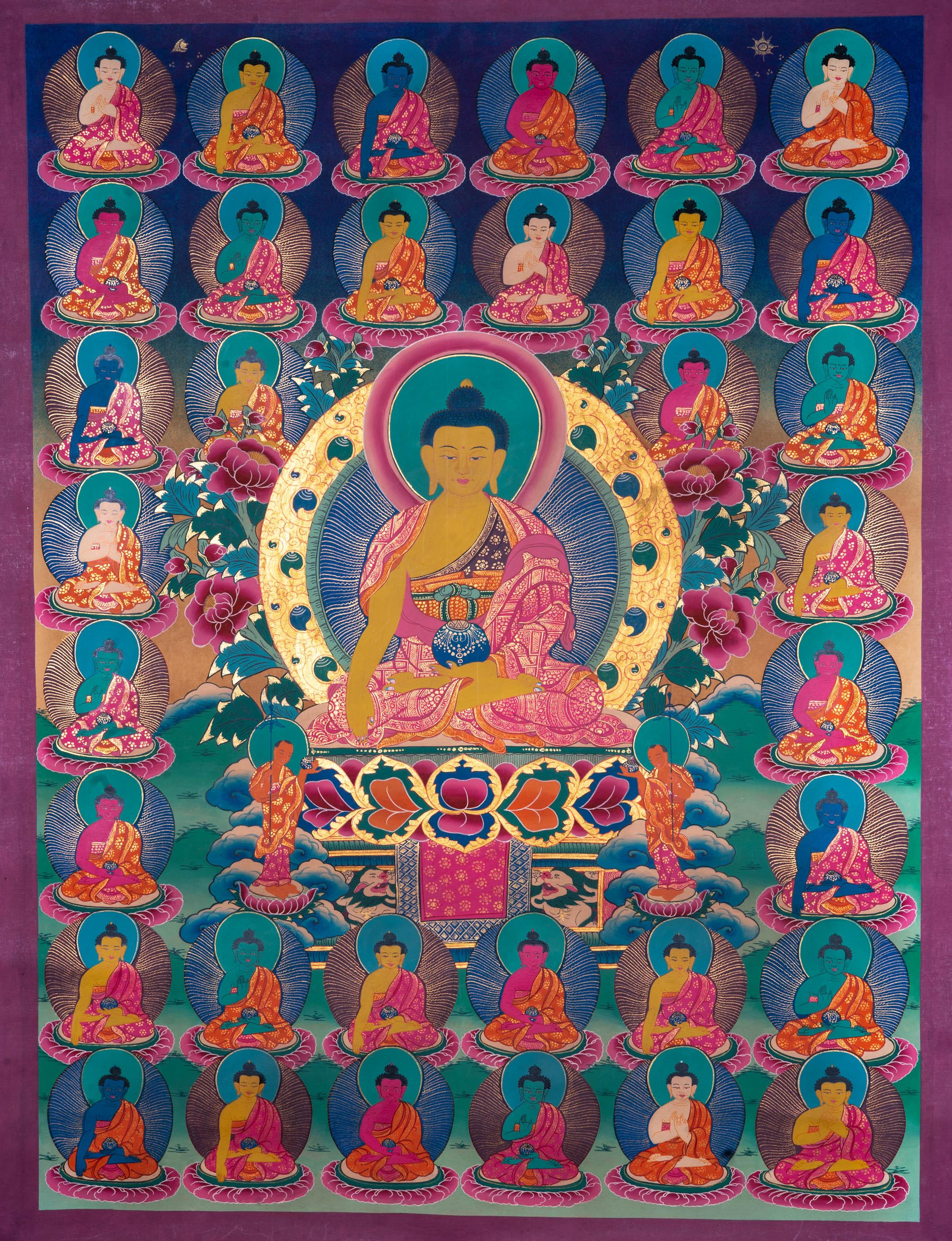 Handmade 35 Buddha Thangka Painting - Himalayas Shop