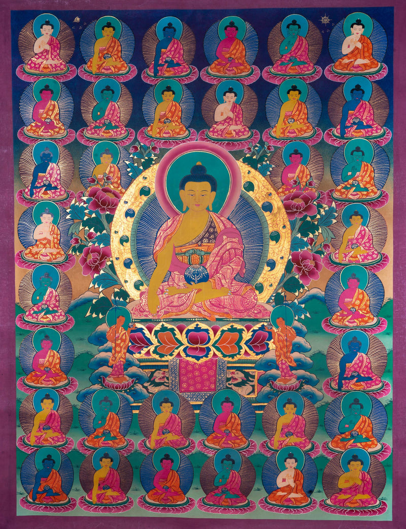 Handmade 35 Buddha Thangka Painting - Himalayas Shop