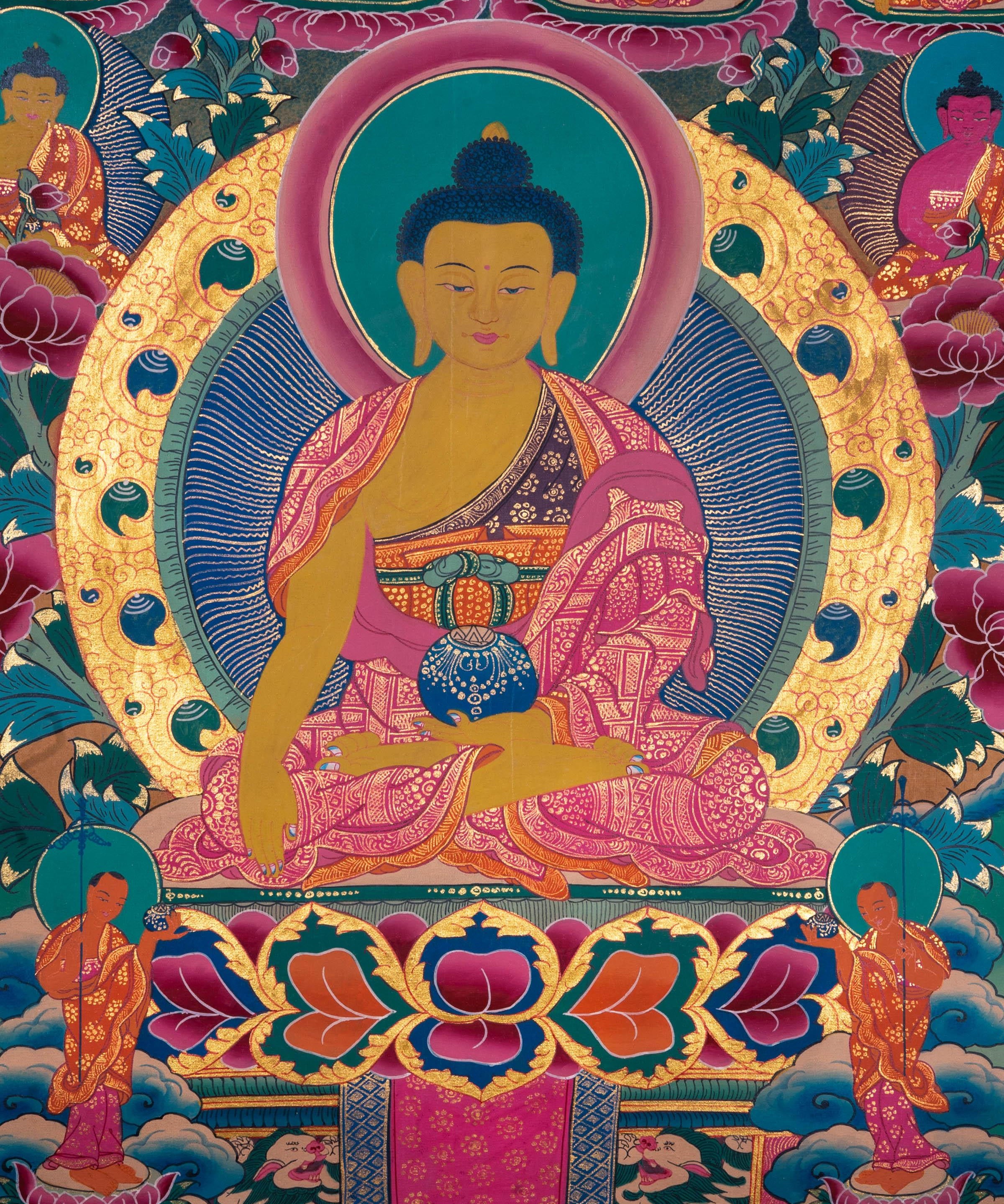 Handmade 35 Buddha Thangka Painting - Himalayas Shop