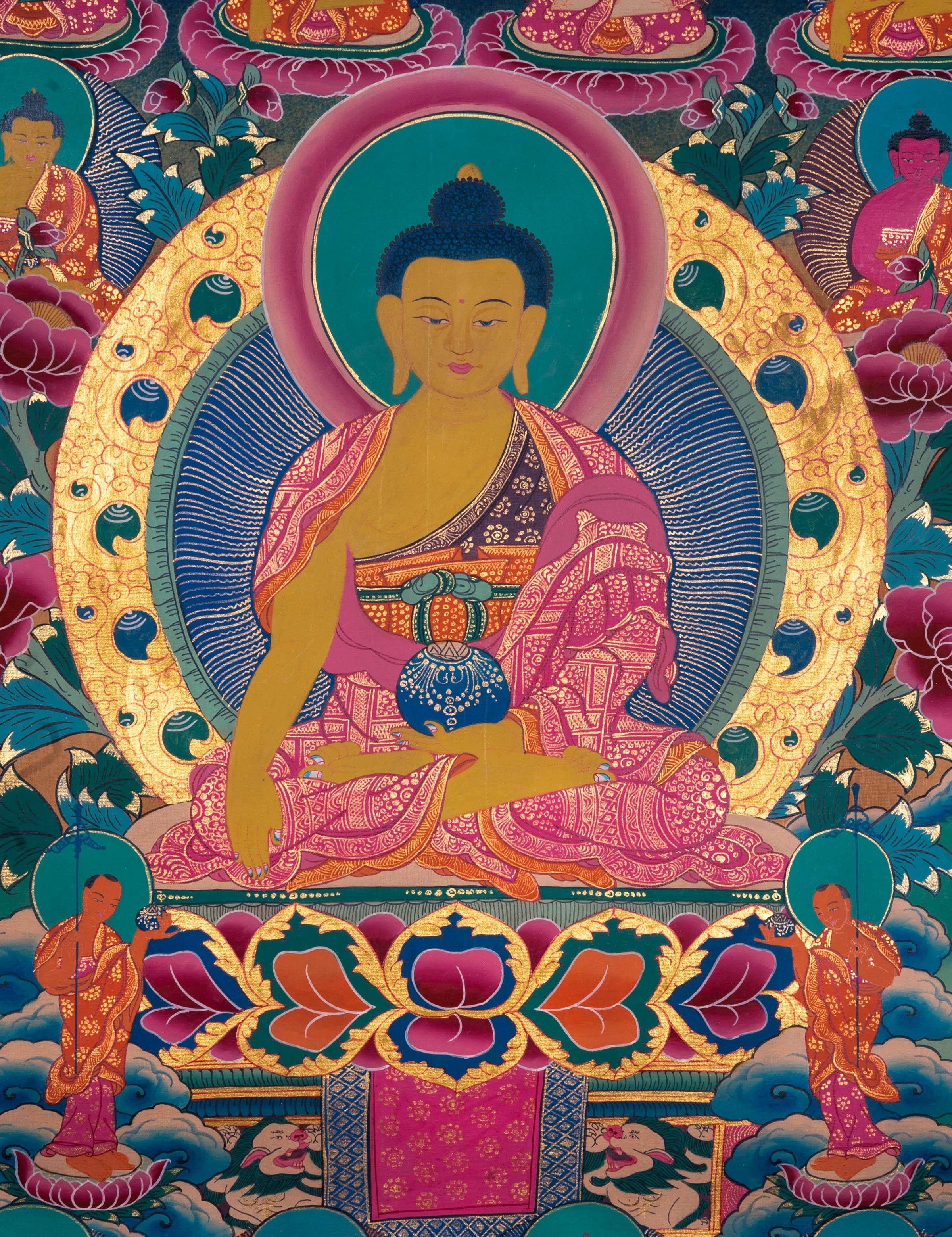 Handmade 35 Buddha Thangka Painting - Himalayas Shop