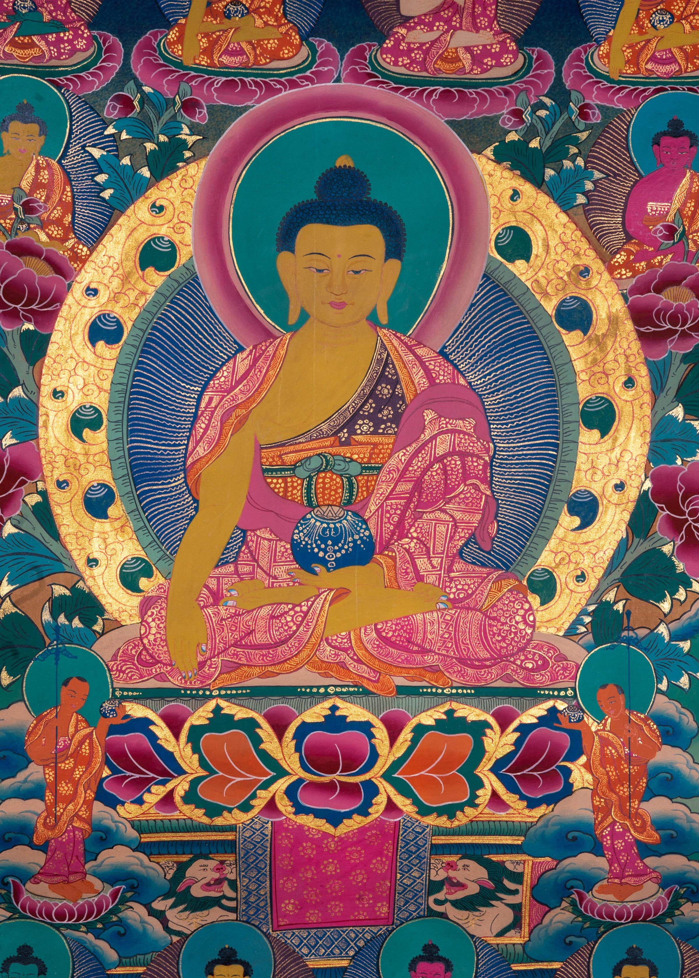 Handmade 35 Buddha Thangka Painting - Himalayas Shop