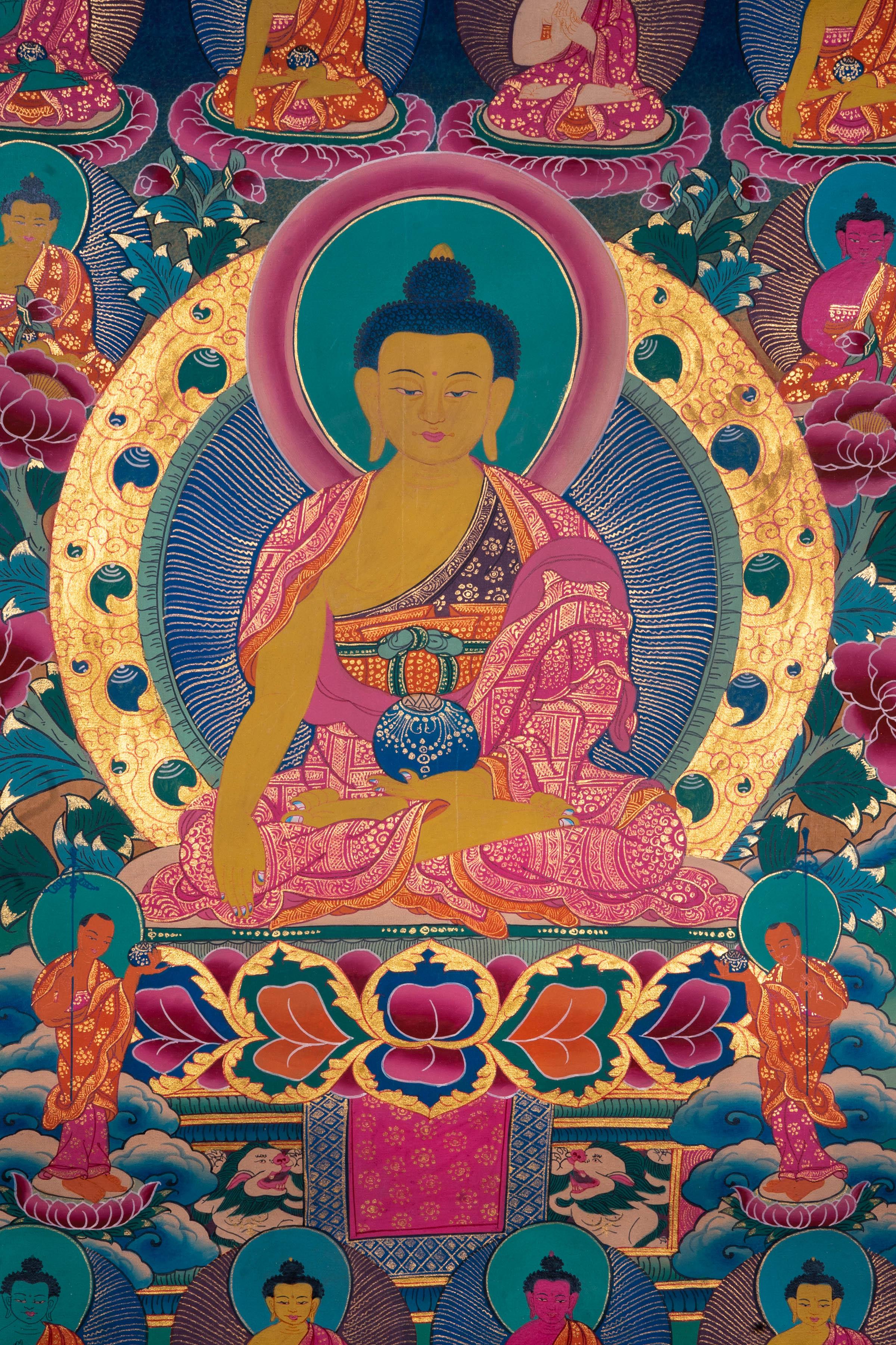 Handmade 35 Buddha Thangka Painting - Himalayas Shop