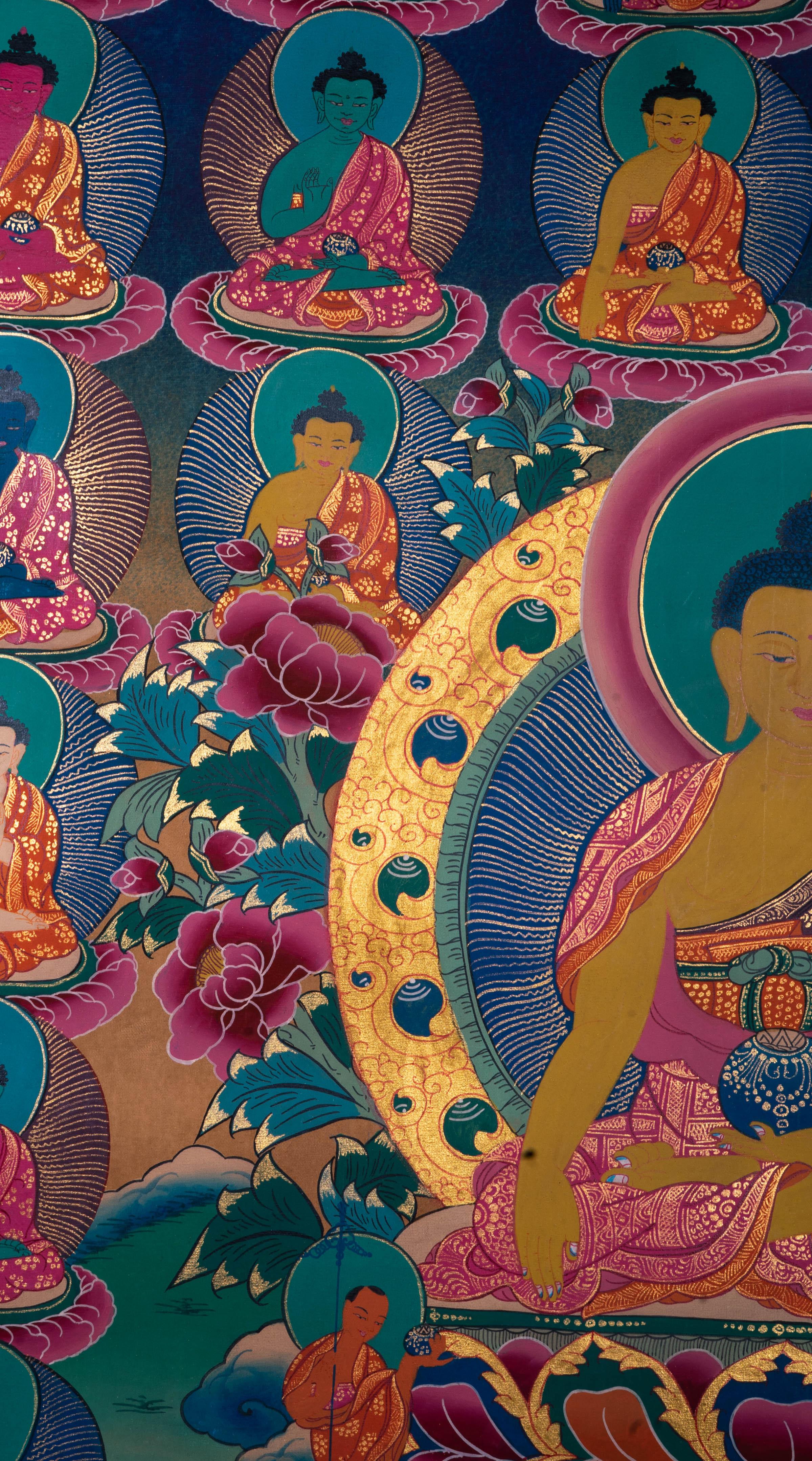 Handmade 35 Buddha Thangka Painting - Himalayas Shop