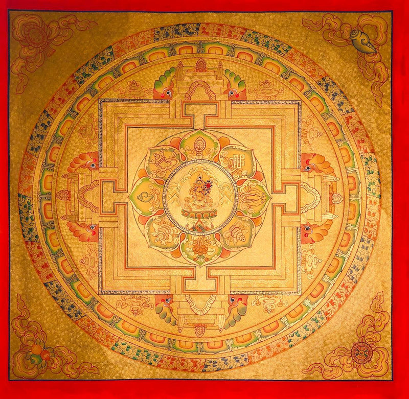 White Tara Gold Painted Tibetan Thangka - Himalayas Shop