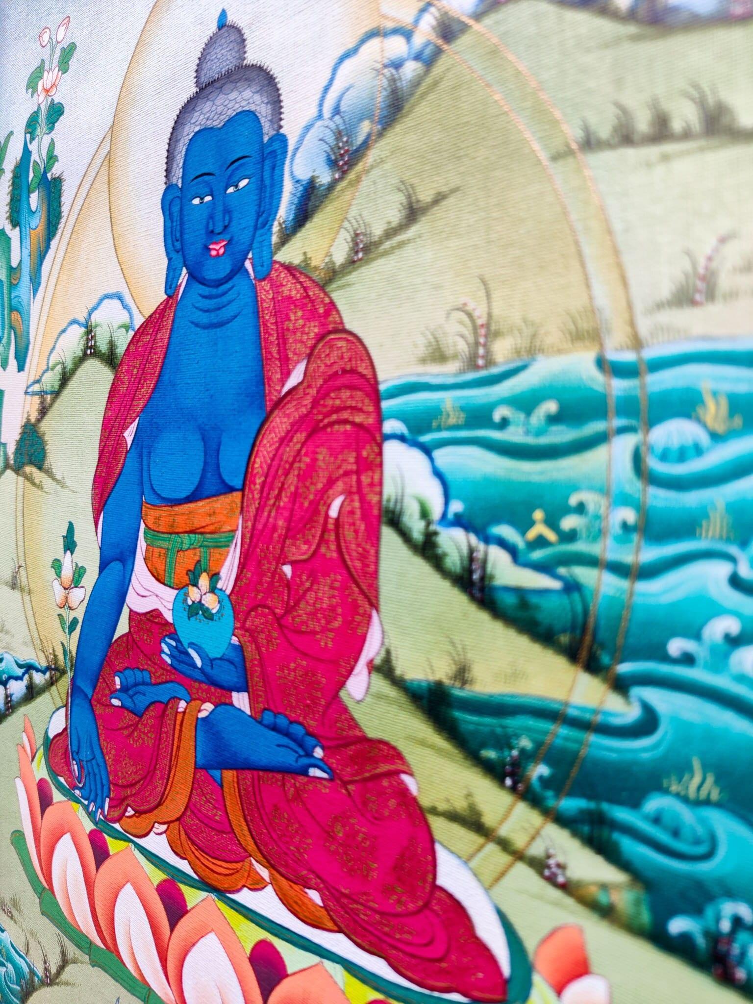 Blue Healing Buddha (Bhaisajyaguru Art)