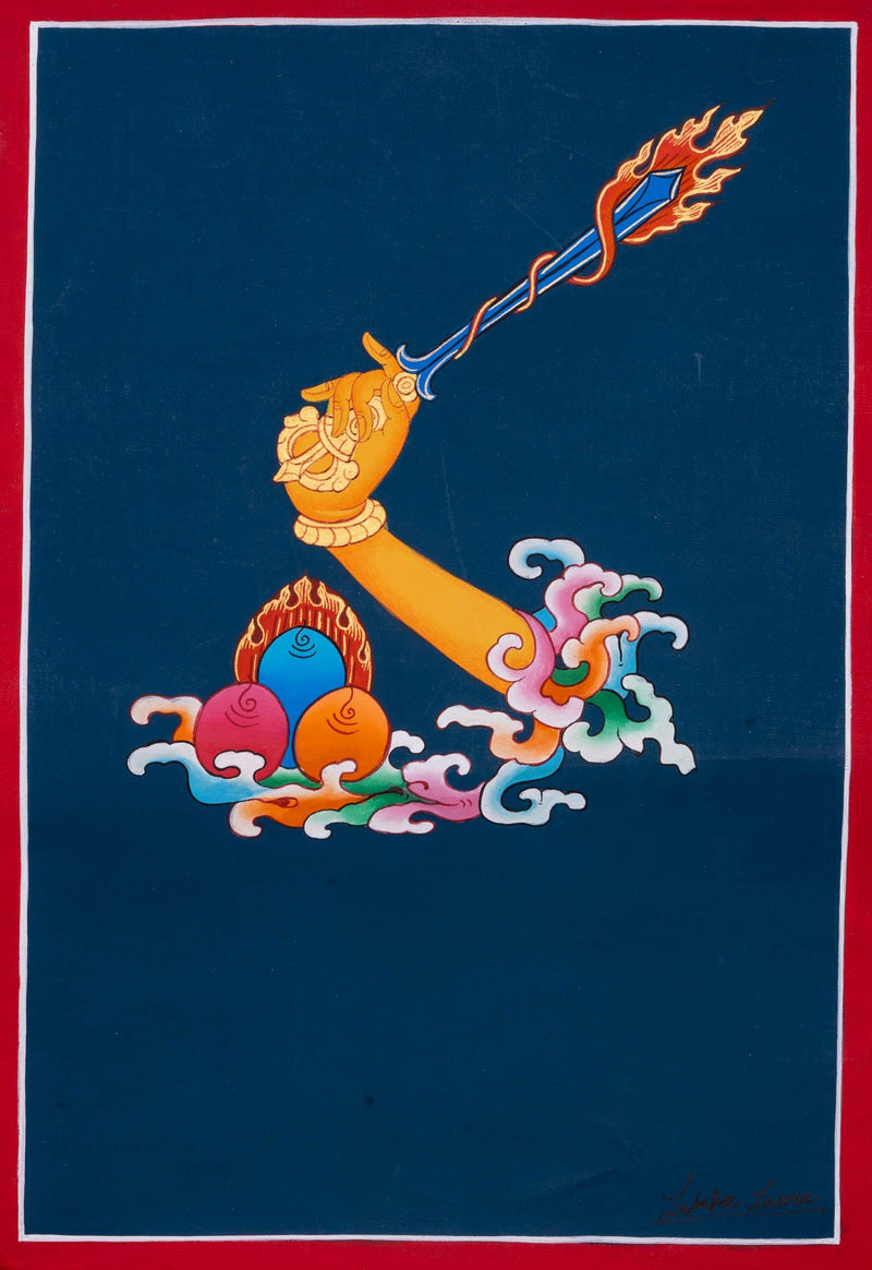 Thangka Painting of Manjushri Hand Symbol - Himalayas Shop