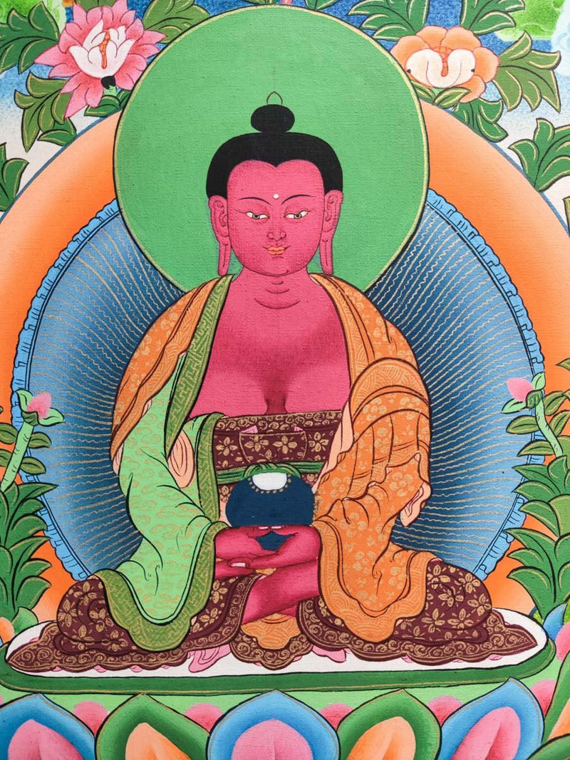 Handmade Amitabha Buddha Thangka Painting - Himalayas Shop