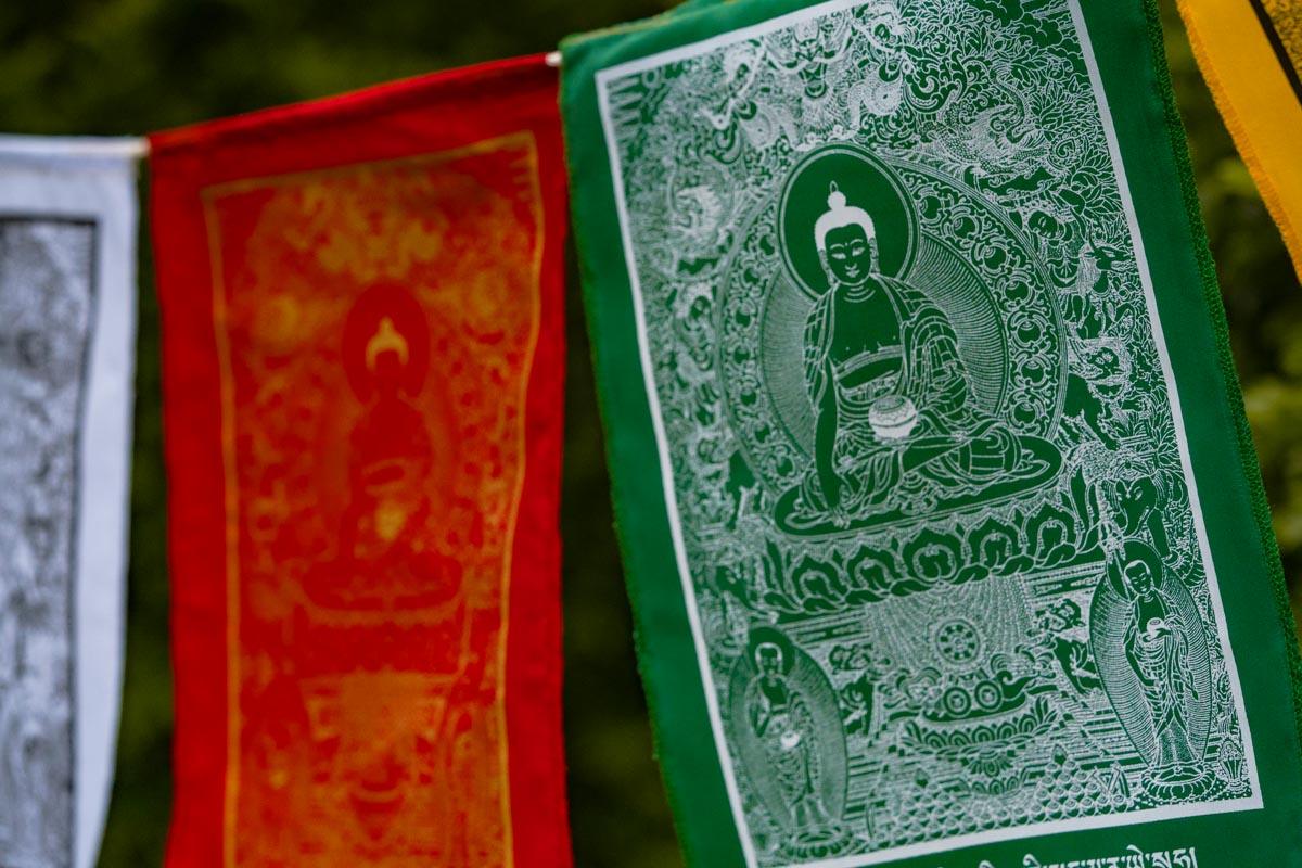 5 Buddha Prayer Flags for Yoga and meditation space